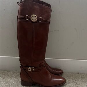 Tory Burch Chestnut Leather Knee-High Boots